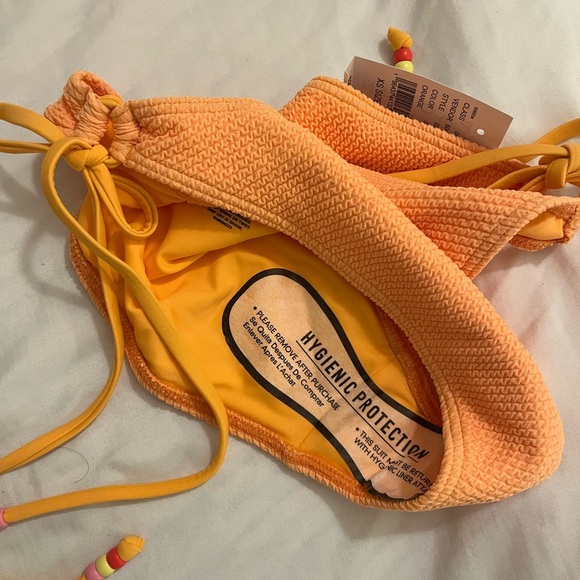 PacSun brand new orange halter top strappy bikini set - Picture 2 of 2